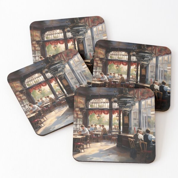 Item preview, Antique Restaurant Painting, Vintage Cafe painting, Antique Bar Wall Art, Bar Wall Decor, Cafe Art Print designed and sold by SavageVision.