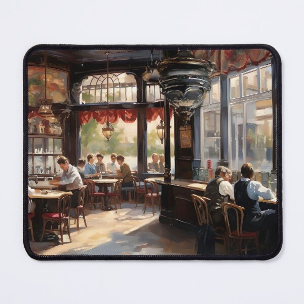 Item preview, Antique Restaurant Painting, Vintage Cafe painting, Antique Bar Wall Art, Bar Wall Decor, Cafe Art Print designed and sold by SavageVision.