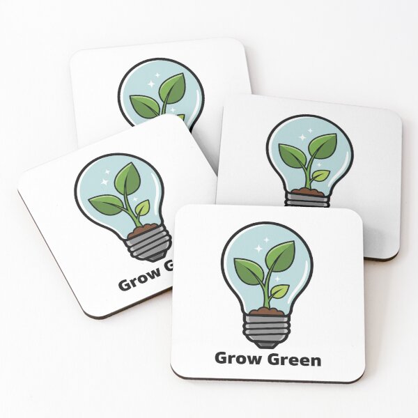 Item preview, Minimalist 'Grow Green' Lightbulb Sprout Sticker designed and sold by Siamcatshop.