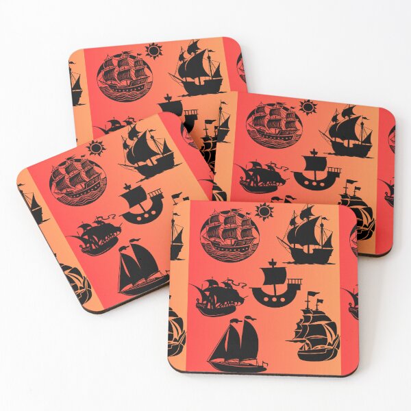 Artikelvorschau, Tall Ships Fleet" – Vintage Maritime Sailing Vessels Pattern entworfen und verkauft von VAGABOND12.