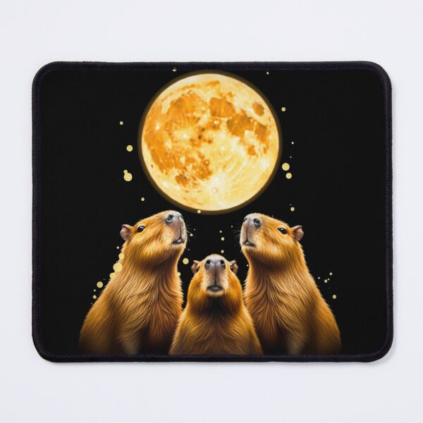 Item preview, Three capybaras gaze at the Red Blood Moon | Cute Meme Animal Design designed and sold by Ascooepics.