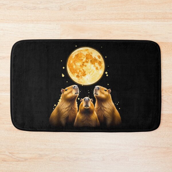 Item preview, Three capybaras gaze at the Red Blood Moon | Cute Meme Animal Design designed and sold by Ascooepics.