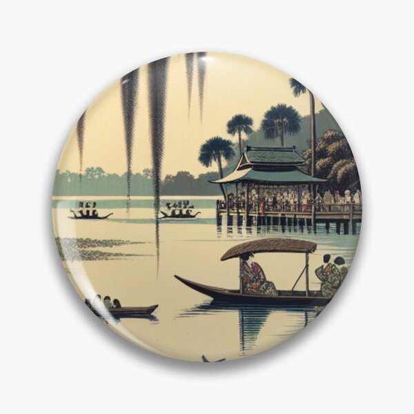 Item preview, Ukiyo-e Woodblock Print of Lakeland, Florida – Edo-Style Japanese Fusion Landscape designed and sold by Vandy Fullam.