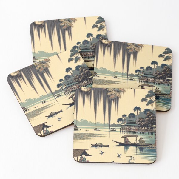 Item preview, Ukiyo-e Woodblock Print of Lakeland, Florida – Edo-Style Japanese Fusion Landscape designed and sold by Vandy Fullam.