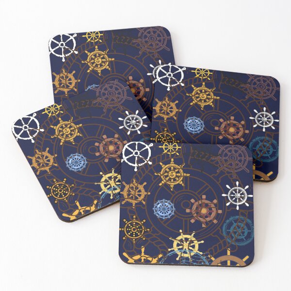 Item preview, Captain's Command" Vintage Ship Wheel & Compass Rose Pattern designed and sold by VAGABOND12.