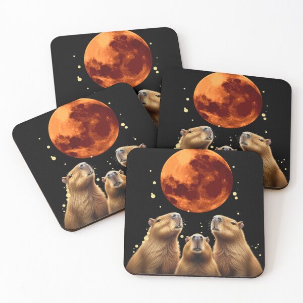 Item preview, Three Capybaras and the Blood Moon designed and sold by Ascooepics.