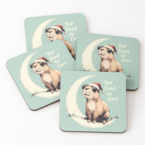 Item preview, Too Tired To Care Sarcastic Christmas Capybara designed and sold by SolaoLab.