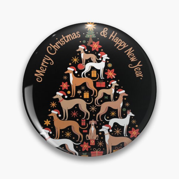Item preview, Holiday Xmas Lighting Santa Whippet Dog Christmas Tree  designed and sold by lilLilaBatArt.