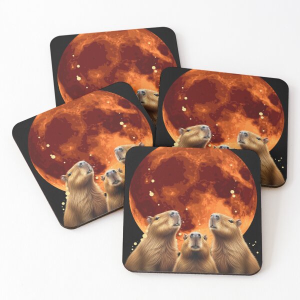 Item preview, Three Capybaras and the Blood Moon designed and sold by Ascooepics.