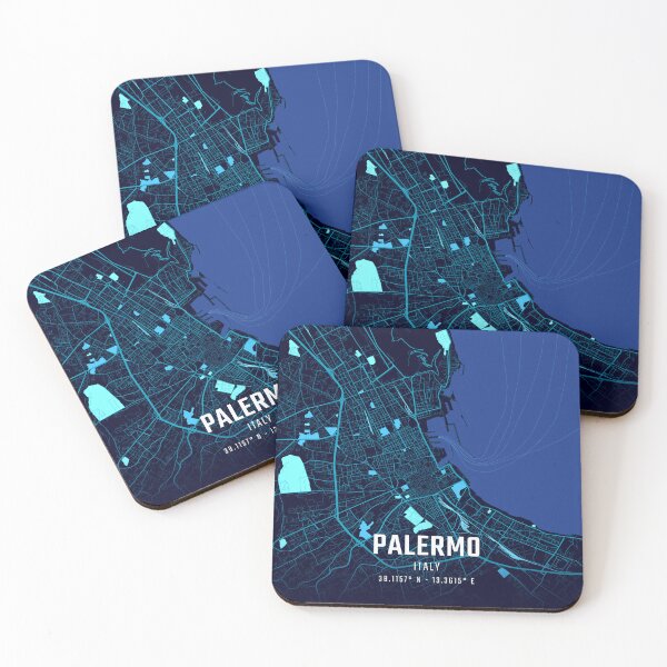 Item preview, Palermo Midnight City Map designed and sold by HomeLivingCo.