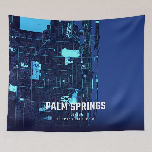 Item preview, Palm Springs Midnight City Map designed and sold by HomeLivingCo.