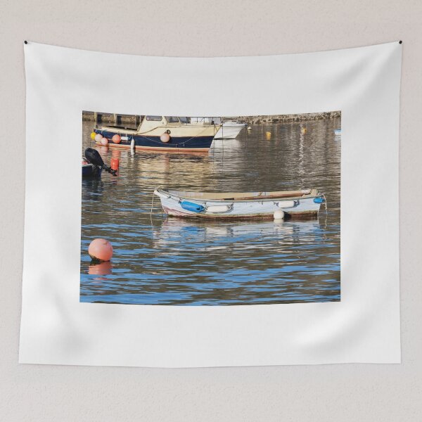 Item preview, Skiff Rowboat Reflected in Calm Harbour Waters designed and sold by Dorset Girl.
