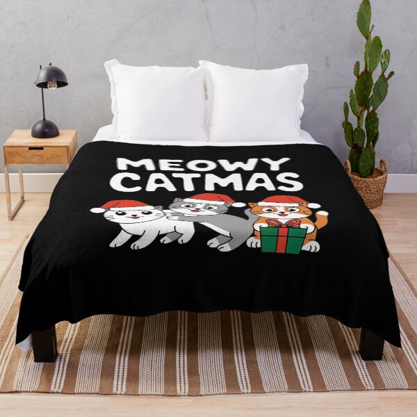 Item preview, Meowy Catmas Cat Kitten Christmas Pajamas Xmas PJs Women designed and sold by lilLilaBatArt.