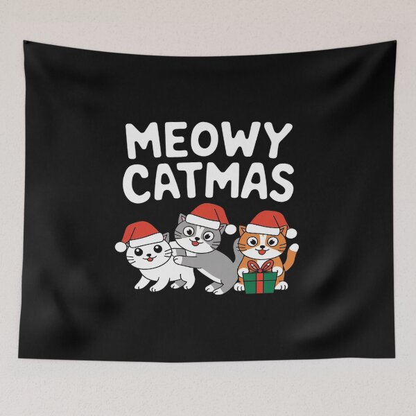 Item preview, Meowy Catmas Cat Kitten Christmas Pajamas Xmas PJs Women  designed and sold by lilLilaBatArt.