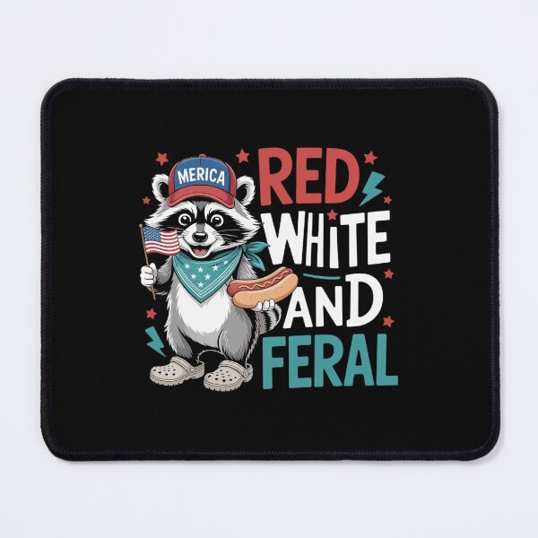 Item preview, Red White And Feral Raccoon 4Th Of July Patriotic designed and sold by Veroniadic.