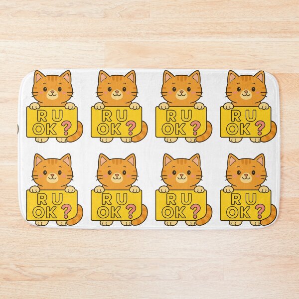 Item preview, Cute Cat Holding “R U OK”  designed and sold by kimo55.