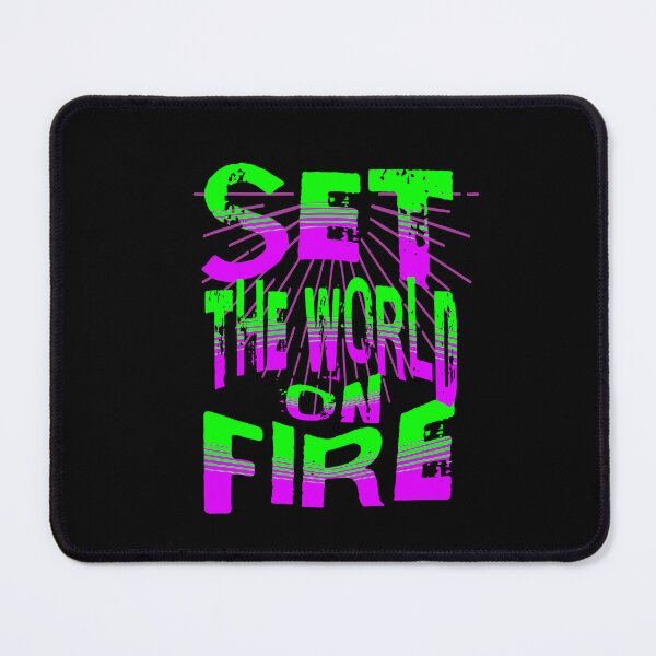 Item preview, Set the World on Fire – Bold Motivational Neon Grunge Typography Design designed and sold by onlin3boutiqu3.