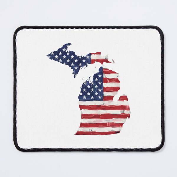 Item preview, Michigan USA Flag Silhouette – Stars and Stripes State Outline designed and sold by Paper Drip.