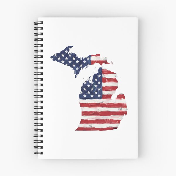 Item preview, Michigan USA Flag Silhouette – Stars and Stripes State Outline designed and sold by Paper Drip.