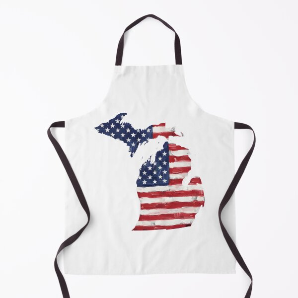 Item preview, Michigan USA Flag Silhouette – Stars and Stripes State Outline designed and sold by Paper Drip.