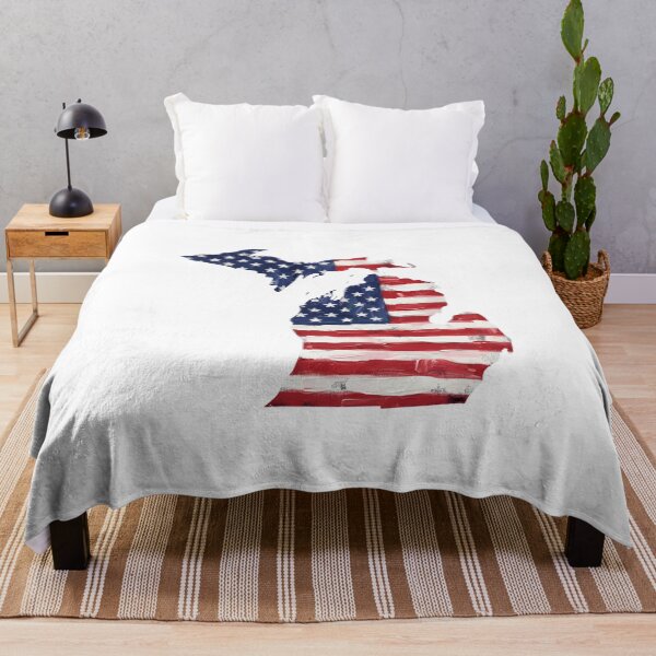 Item preview, Michigan USA Flag Silhouette – Stars and Stripes State Outline designed and sold by Paper Drip.