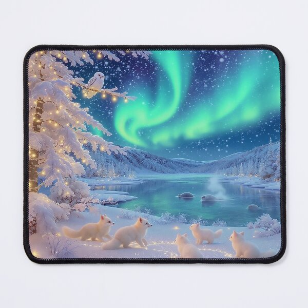 Item preview, Arctic Fox Christmas Magic Northern Lights Winter Scene designed and sold by acceleratorhams.