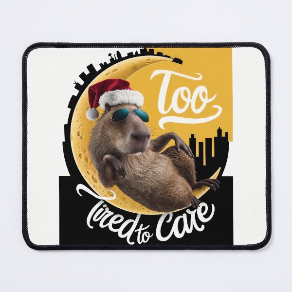 Item preview, Too Tired To Care Cocky Capybara Christmas Attitude designed and sold by SolaoLab.