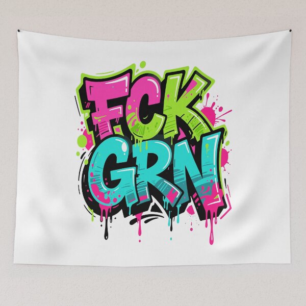 Item preview, FCK GRN Graffiti Neon Street Art designed and sold by Ascooepics.
