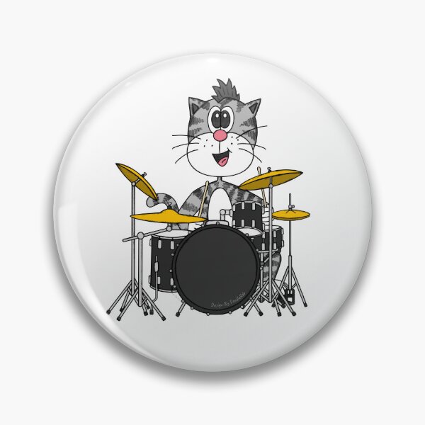 Item preview, Cat Playing Drums, Drummer Musician Music Teacher designed and sold by doodlerob.