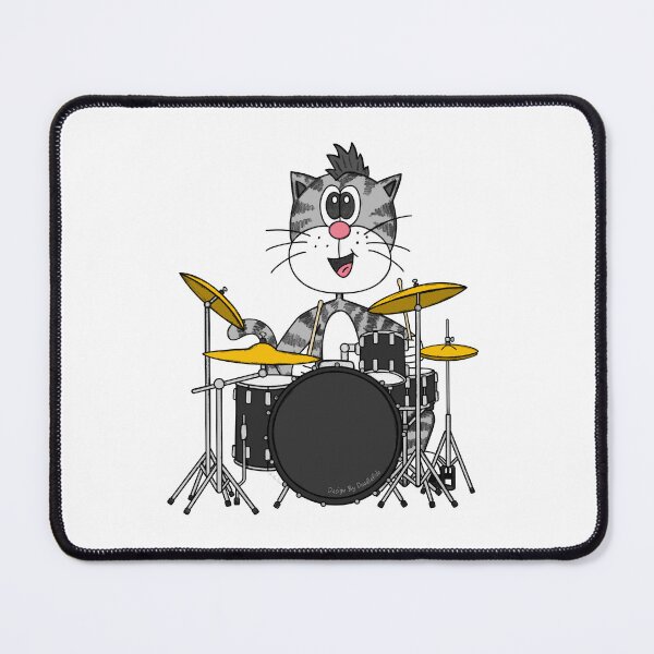 Item preview, Cat Playing Drums, Drummer Musician Music Teacher designed and sold by doodlerob.