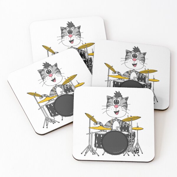 Item preview, Cat Playing Drums, Drummer Musician Music Teacher designed and sold by doodlerob.