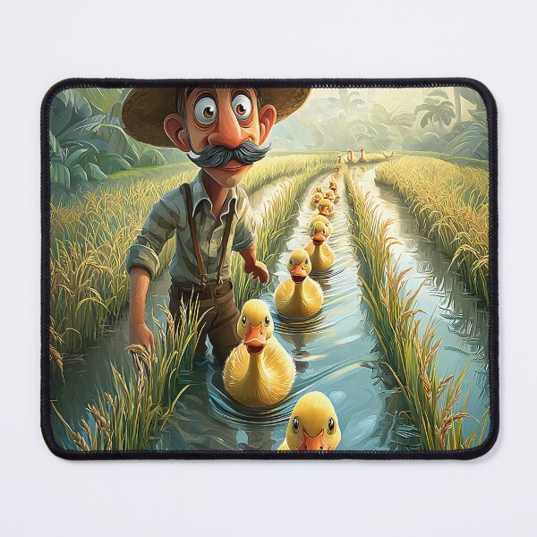 Item preview, Farmer Walking in Rice Fields with Ducklings designed and sold by Artessie.