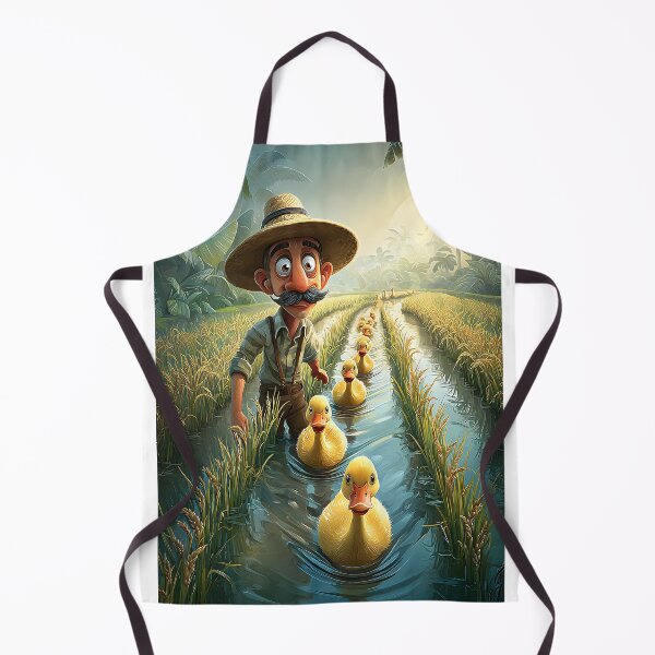 Item preview, Farmer Walking in Rice Fields with Ducklings designed and sold by Artessie.
