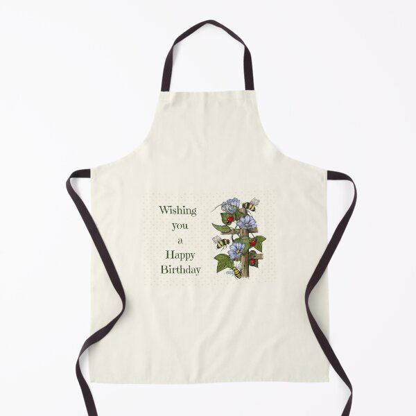 Item preview, Happy Birthday With Illustration of BEES and FLOWERS and LADYBUGS designed and sold by JoyfulWhimsy.