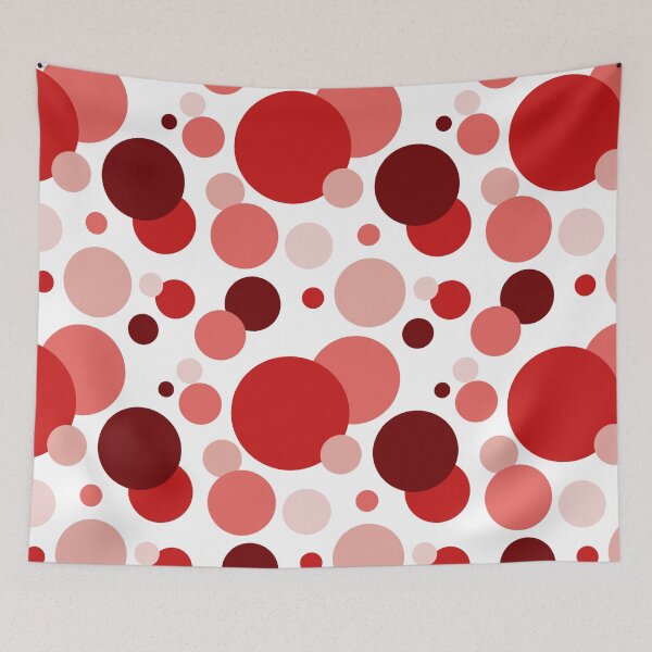 Item preview, Geometric pattern, red, circles, polka dots, pattern of different circles, designed and sold by ArtbySvetik.