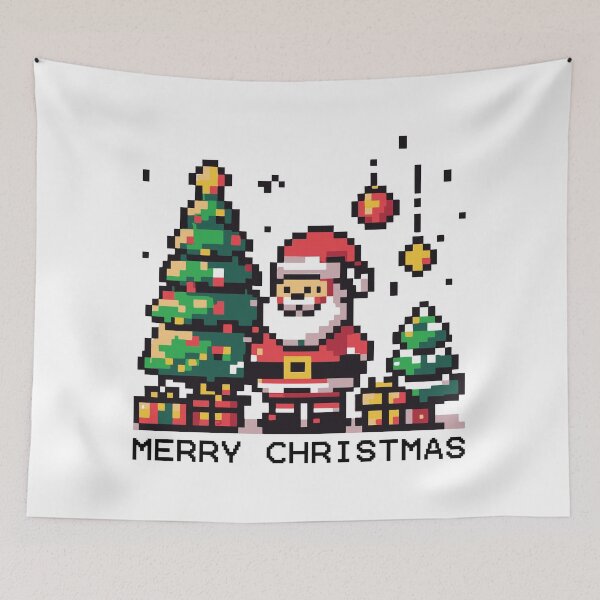 Item preview, Merry Christmas – 8-Bit Holiday Pixel Fun designed and sold by Scaryzz.