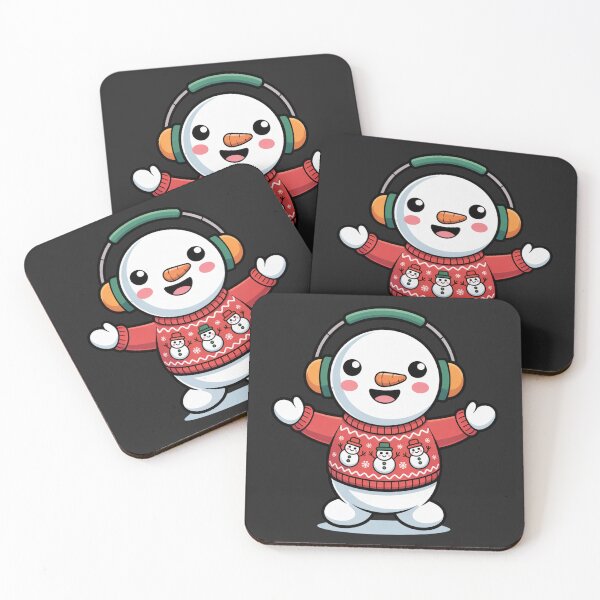Item preview, Kawaii Dancing Snowman With Headphones – Cute Ugly Sweater Christmas Design designed and sold by ColorSplash123.