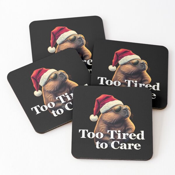 Item preview, Too Tired To Care Unbothered Christmas Capybara designed and sold by SolaoLab.