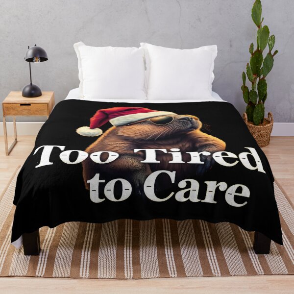 Item preview, Too Tired To Care Unbothered Christmas Capybara designed and sold by SolaoLab.