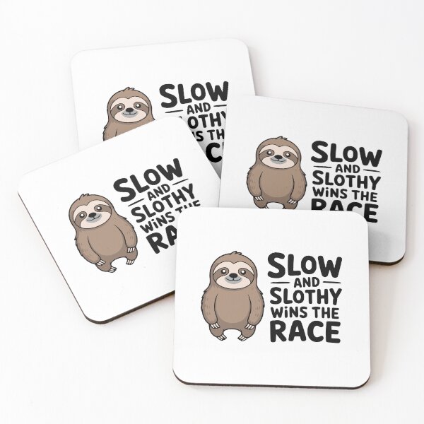 Item preview, Slow And Slothy Wins The Race! Cute Sloth Pun designed and sold by PMCreative.