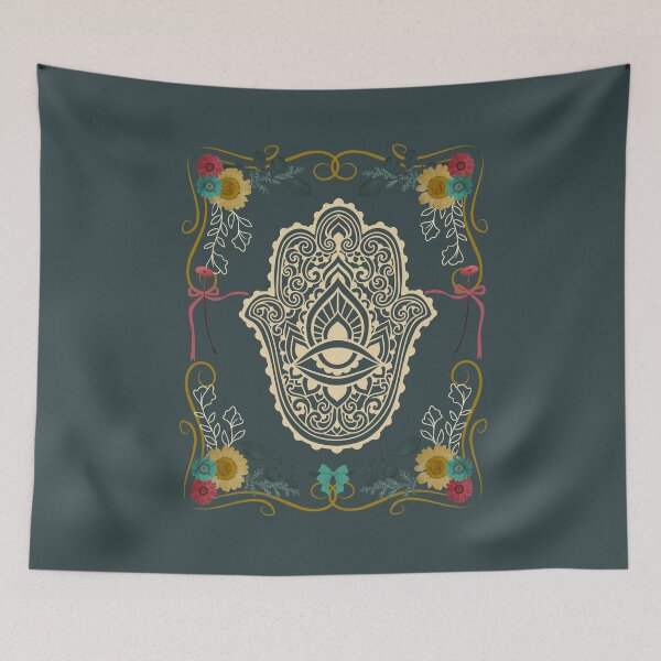Item preview, Vintage Floral Hamsa Hand designed and sold by JuanaDesigns.