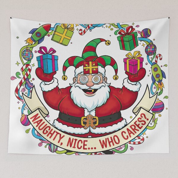 Item preview, Merry Chaos Jester Santa Trippy Naughty Nice List Funny Gift designed and sold by zoughlal.