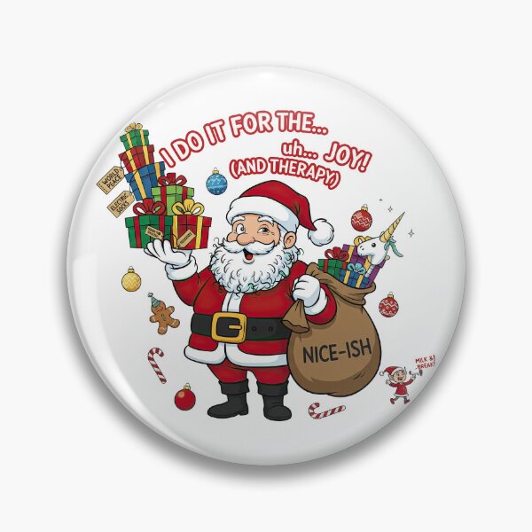Item preview, Nice-Ish Santa Christmas Joy and Therapy Funny Holiday Humor designed and sold by zoughlal.