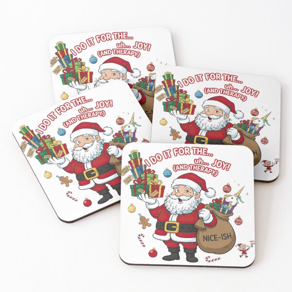 Item preview, Nice-Ish Santa Christmas Joy and Therapy Funny Holiday Humor designed and sold by zoughlal.