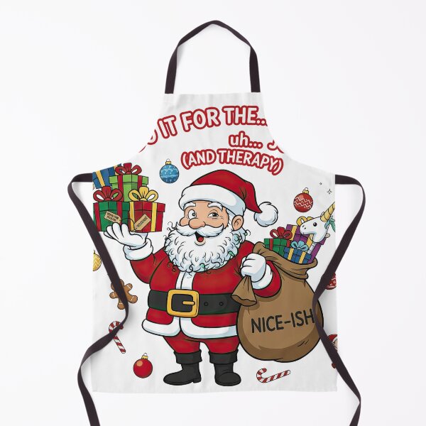 Item preview, Nice-Ish Santa Christmas Joy and Therapy Funny Holiday Humor designed and sold by zoughlal.