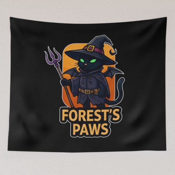 Item preview, Forest Paws - Black Cat Halloween designed and sold by okiiskandarart.
