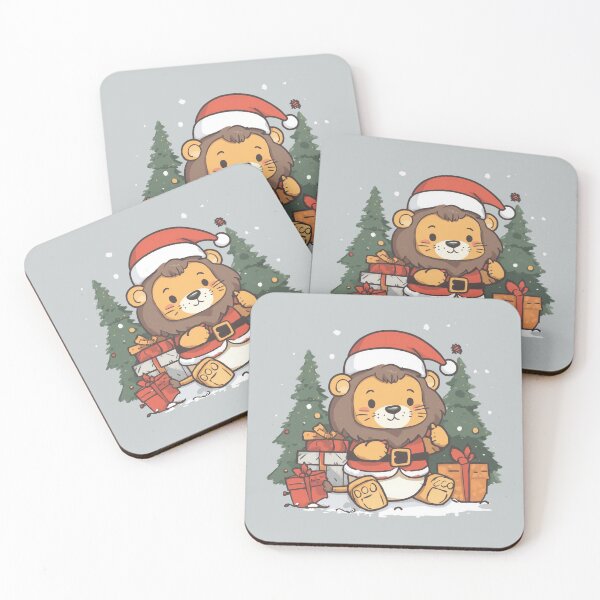 Item preview, Cute Christmas Lion with Presents designed and sold by CANDO ART STORE.