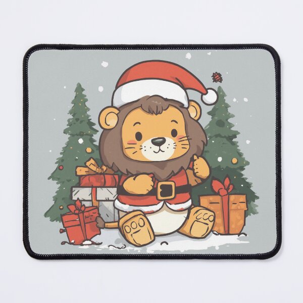 Item preview, Cute Christmas Lion with Presents designed and sold by CANDO ART STORE.