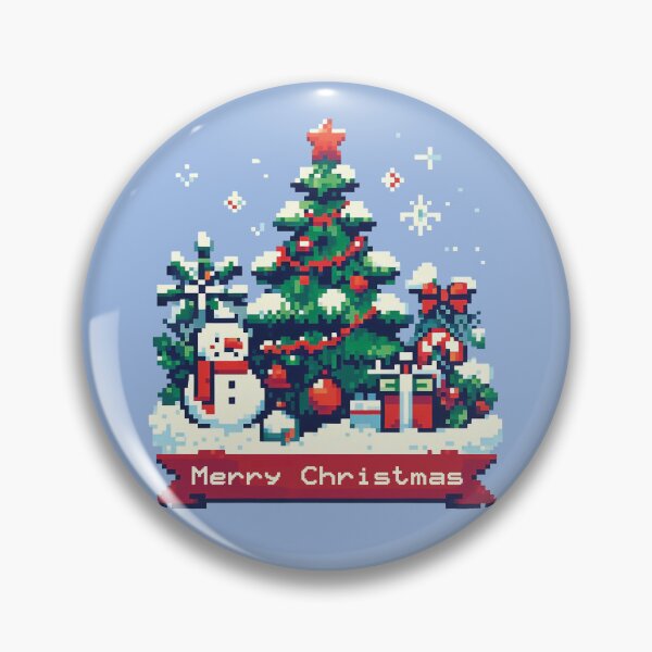 Item preview, Merry Christmas – 8-Bit Snowman & Pixel Tree designed and sold by Scaryzz.