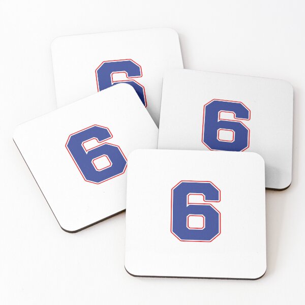 Item preview, Jersey Number 6 / Player Shirt Number Six (Blue with Red Outline) designed and sold by STUDIO-72.